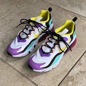 Nike Air 270 Kids Sneakers in Purple, Yellow, and Black